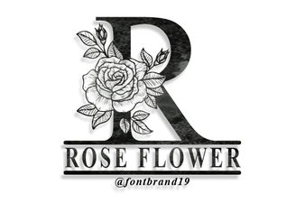 Split Rose Flower Monogram Font – Elegant Decorative Typeface for Designs